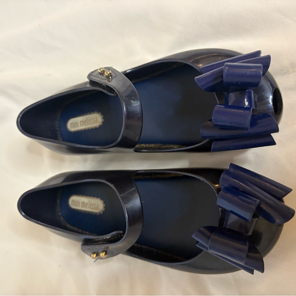 Mini Melissa Dark Blue Flats with Bow